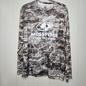 Mossy Oak Fishing Shirt Medium Men's 100% Polyester Long Sleeve